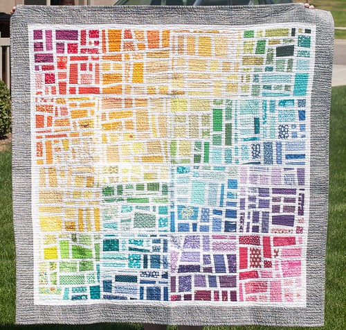 Finished Gradated Mod Mosaic Quilt