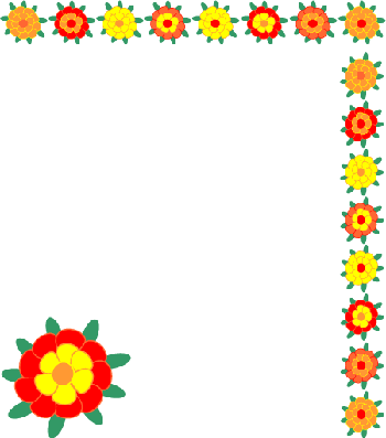 Marigold Flowers Page Borders flower clip art borders. Marigold Flowers Page Borders