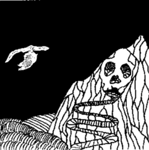 Drawing of a dark night on Skull Mountain
