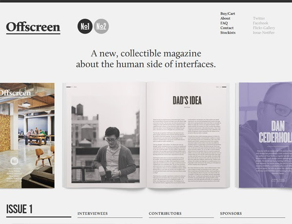 Clean website design example: Offscreen Magazine