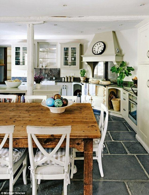Farrow and Ball Hardwick White on painted Modern Country Kitchen