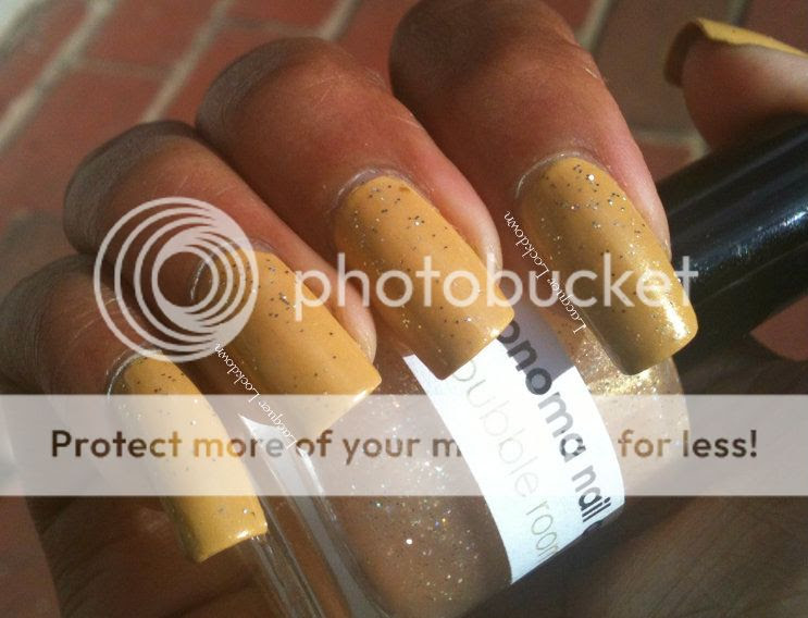 Lacquer Lockdown - Loreal The Perfect Trench, swatch, Sonoma Nail Art Bubble Room, indie polish, glitter polish, nail art, 