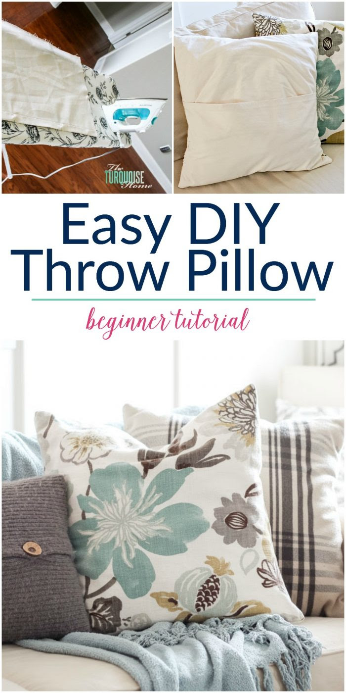 The Turquoise Home Easy DIY Throw Pillows