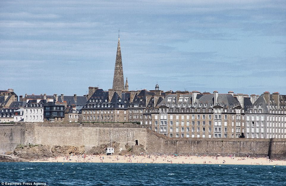 Today the site, on a hill called Cité d'Ale, acts as a memorial of both the attack Nazi-occupied France. Pictured: St Malo today