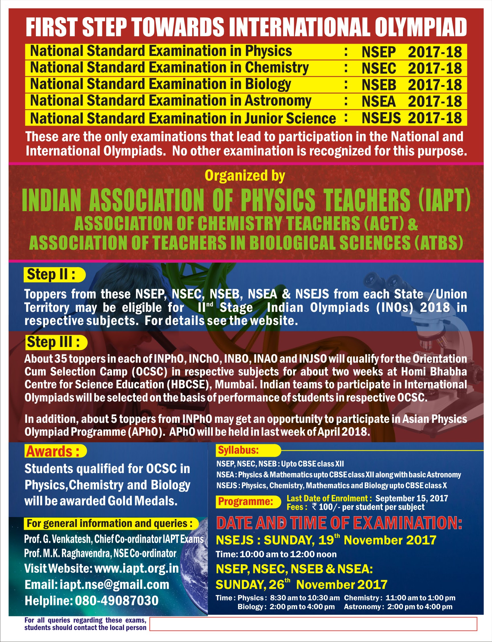 NATIONAL OLYMPIAD FOR STUDENTS