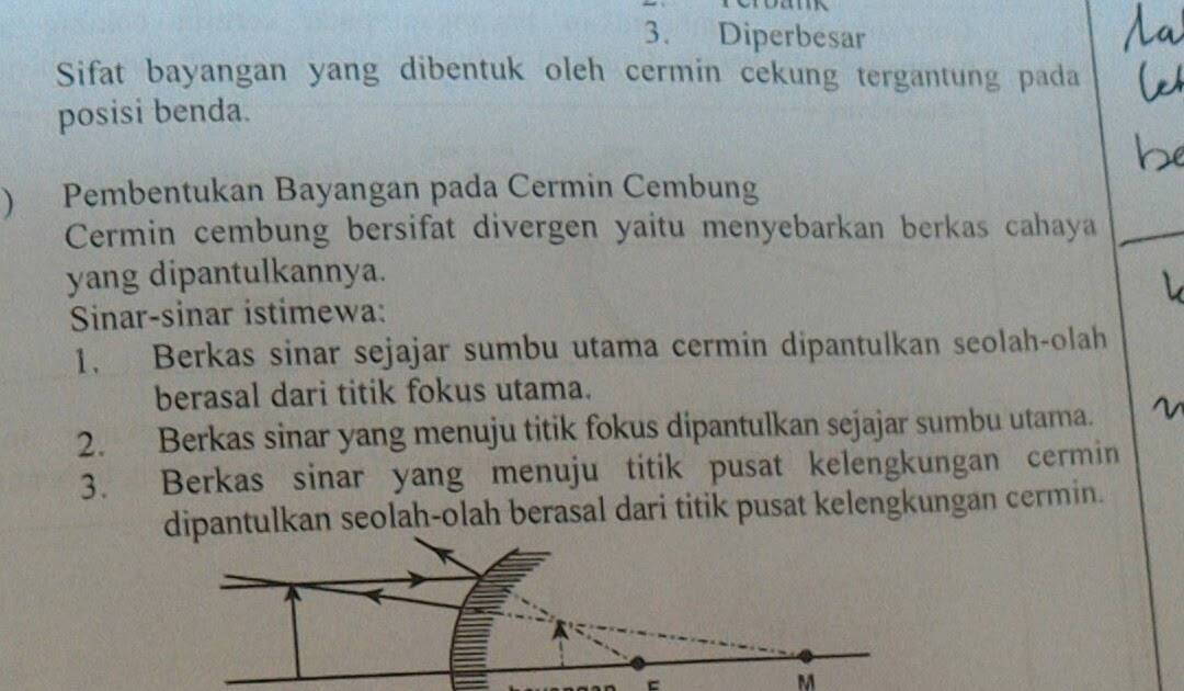Cermin Cembung Memiliki Sifat Menyebarkan Berkas Sinar Atau Disebut Dengan Cermitok