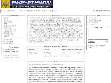 Free php-fusion White Clean 3 Columns Theme
