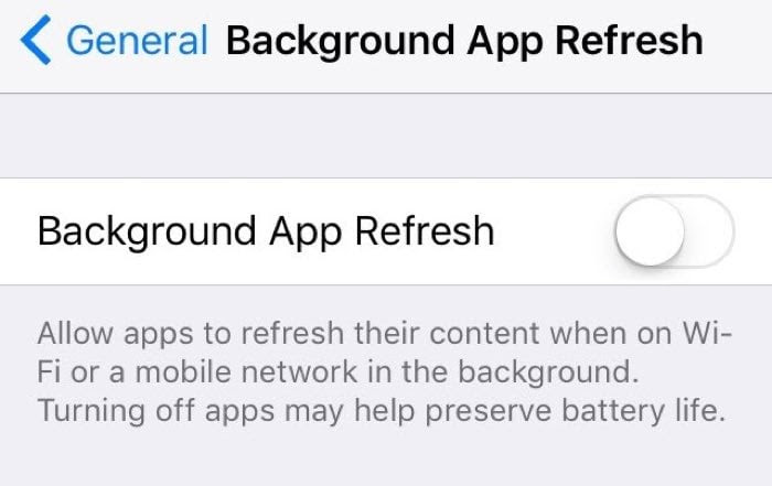 background app refresh