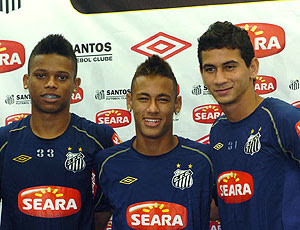 André, Neymar e Ganso na coletiva do Santos sobre a convocação