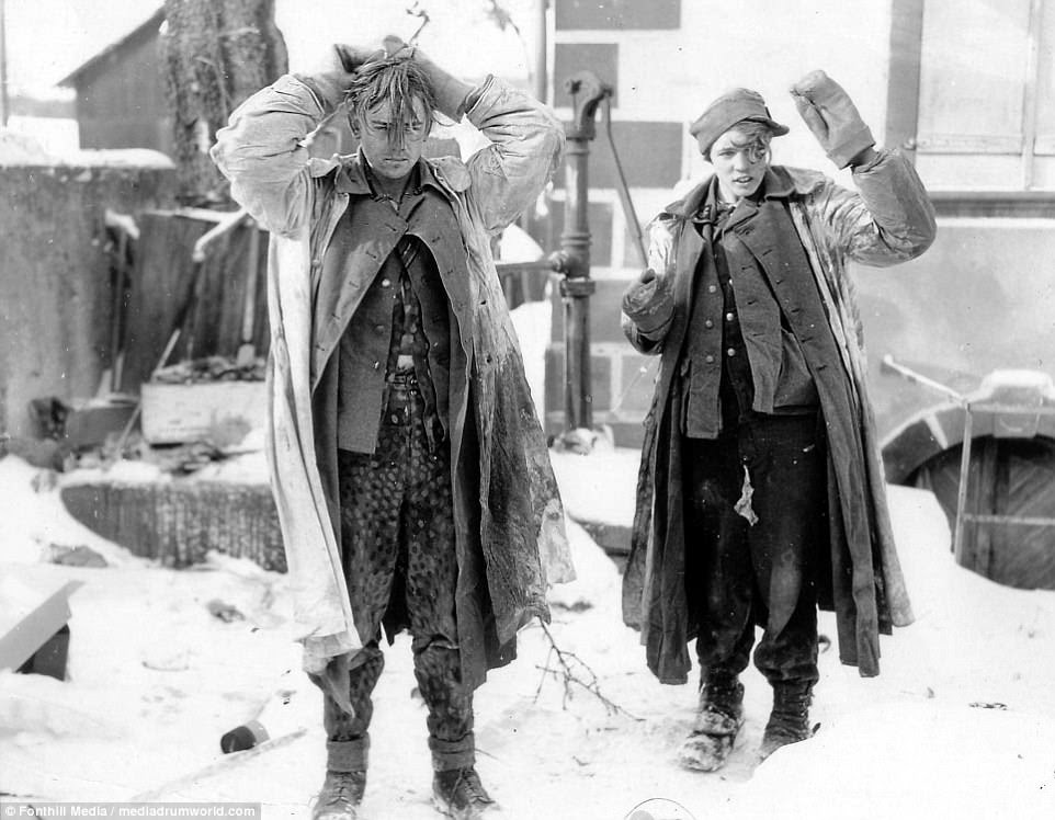 Young German prisoners of war during the Battle of the Bulge - it was the last major German offensive campaign on the Western Front during World War Two