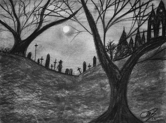 Cool Easy Cemetery Graveyard Drawing | What Ieight Today
