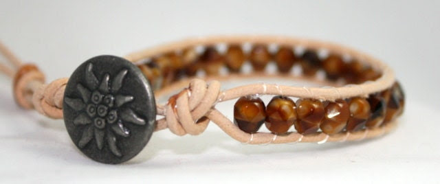 Tigers eye faceted wrap bracelet - faceted tigers eye - natural wrap - chan luu styled wrap - mvtreasures