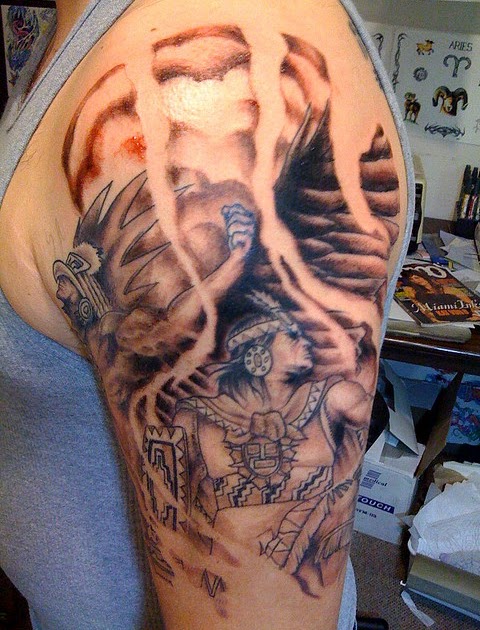 Aztec Leg Tattoos Designs | Tattoos Designs