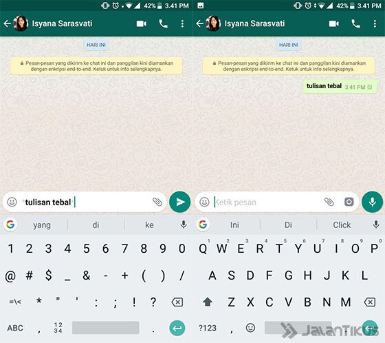 Cara membuat tulisan kecil diatas huruf di android