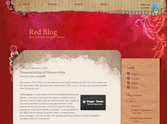 red blog blogger template red blog blogger template