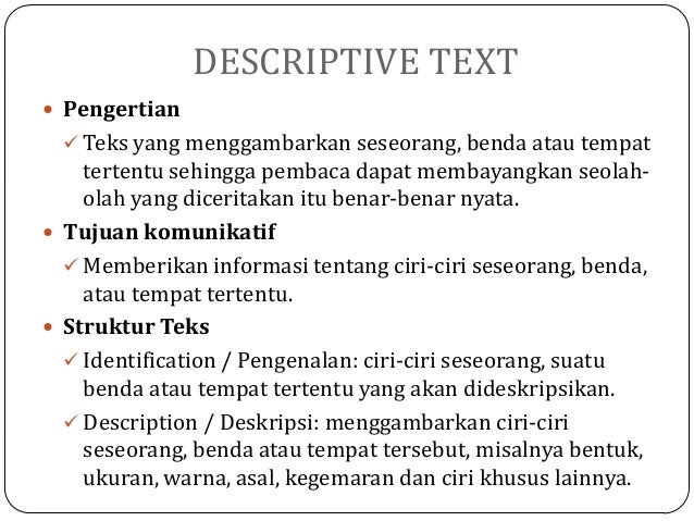 Contoh Deskripsi Benda Dalam Bahasa Inggris Barisan Contoh