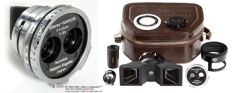 Nikon (Nippon Kogaku Japan) rangefinder Stereo-Nikkor 1:3.5 f=3.5cm wideangle lens in full outfit