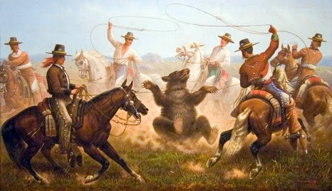 Cowboys Roping A Bear Cowboys Roping A Bear