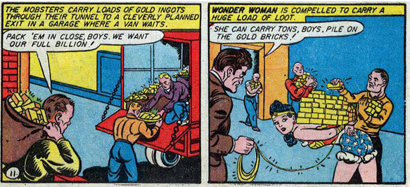 'But boss, she'll never be our beast of burden.' Sensation Comics #38