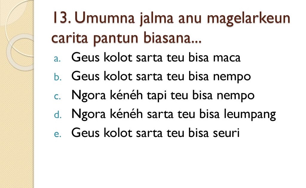 36+ Contoh carita pantun sunda ideas