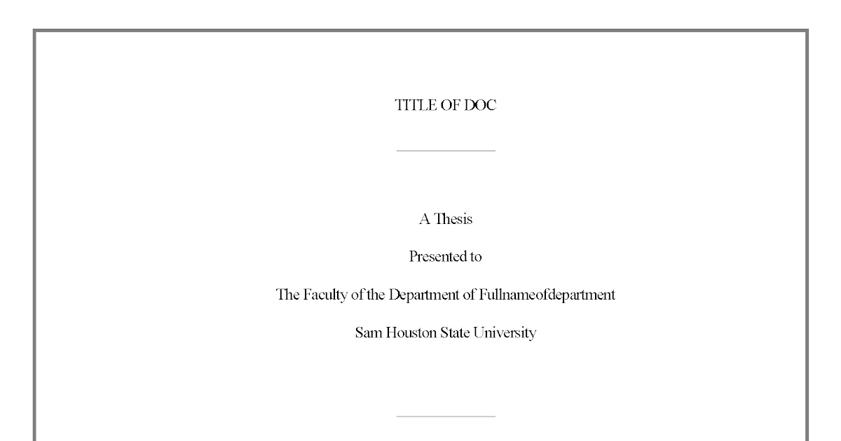 thesis cover page template word