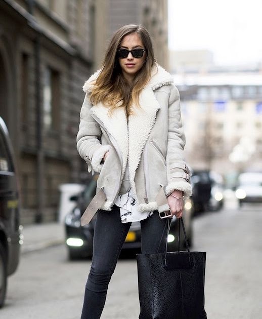 Le Fashion: Street Style: How To Style A Shearling Jacket