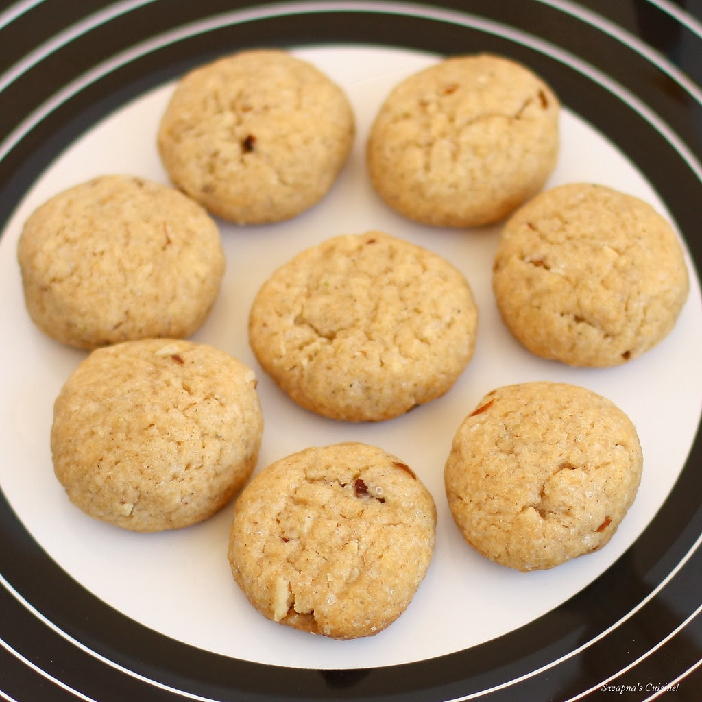 Whole Wheat Almond Eggless Cookies