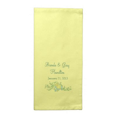 Yellow Custom Wedding Cloth Napkins by DizzyDebbie