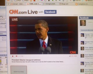 Video image of the Obama inauguration captured live