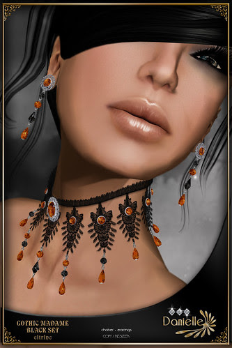 DANIELLE Gothic Madame Black Set Citrine