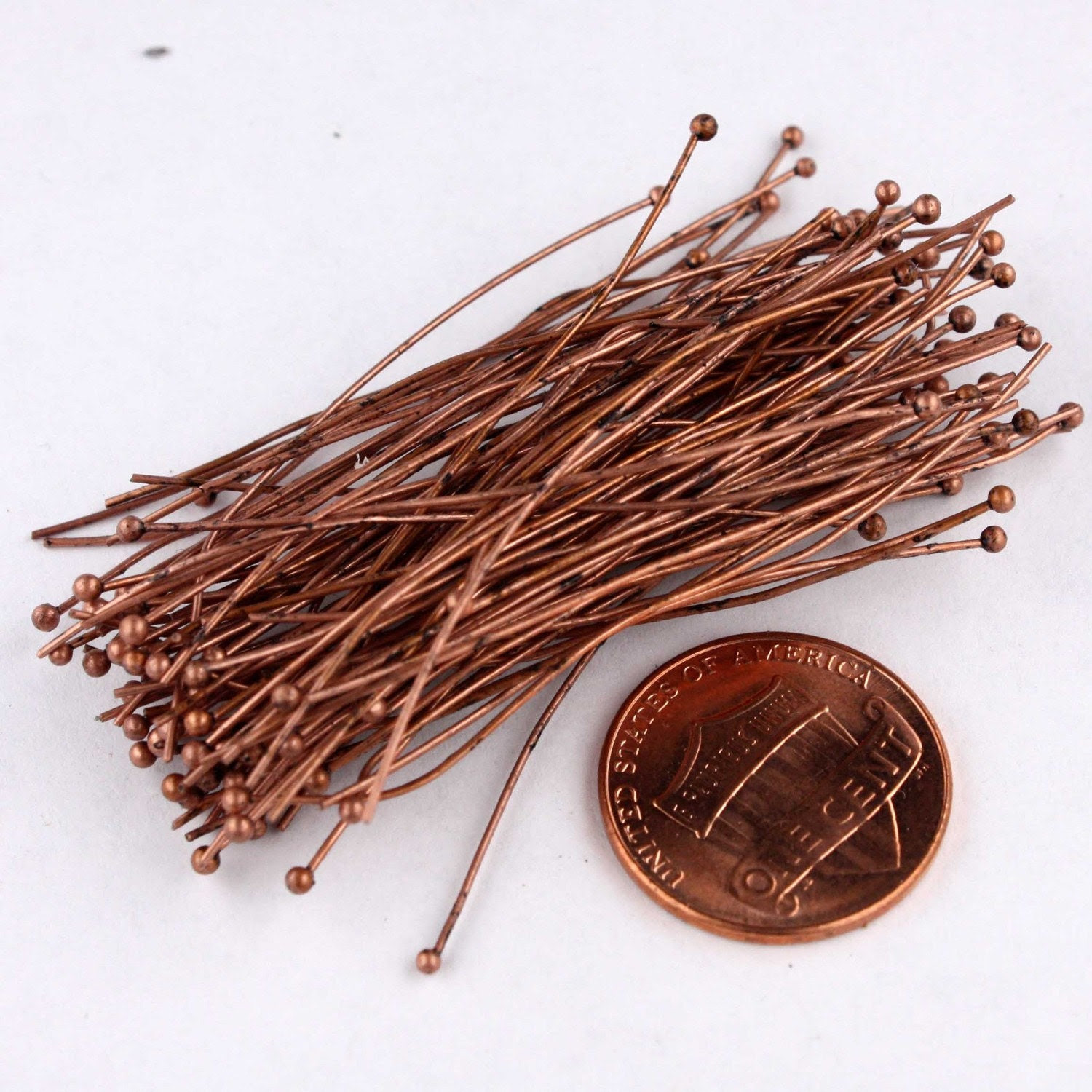100 pcs of VINTAGE Style Antique Copper Finished on Brass Ball end headpin - 24G - 2 inches - gemplus24 100 pcs of VINTAGE Style Antique Copper Finished on Brass Ball end headpin - 24G - 2 inches - gemplus24