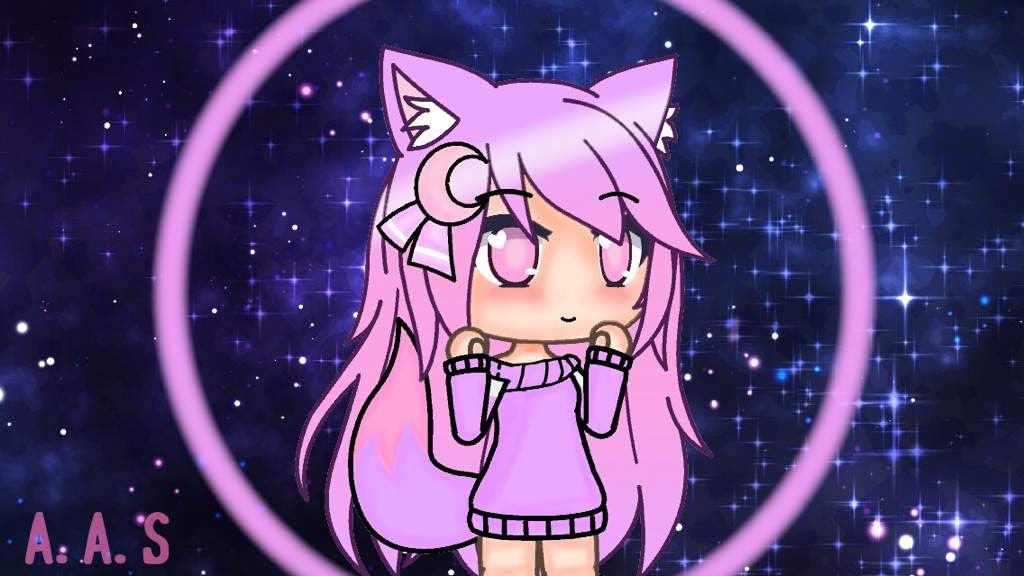 Galaxy Girl Galaxy Rose Gold Cute Background Gachalife Pictures
