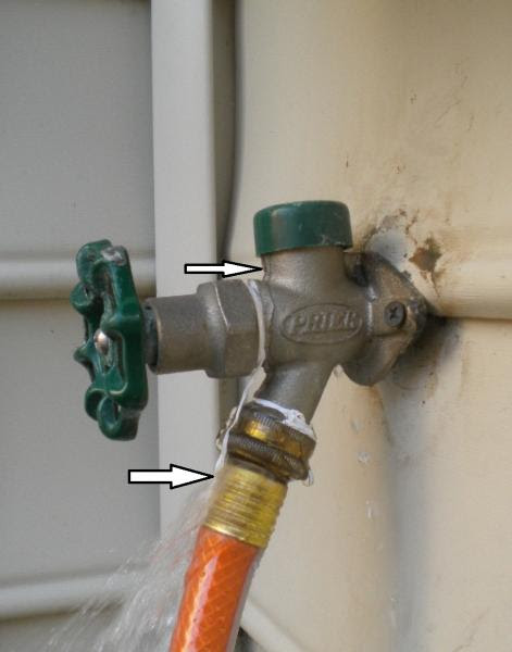 Install bifold doors new construction: Outside faucet leaking when hose  attached