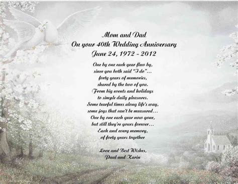 40th Wedding Anniversary Poem Gift For Mom Dad Anyone 40th Wedding Anniversary Poem Gift For Mom Dad Anyone