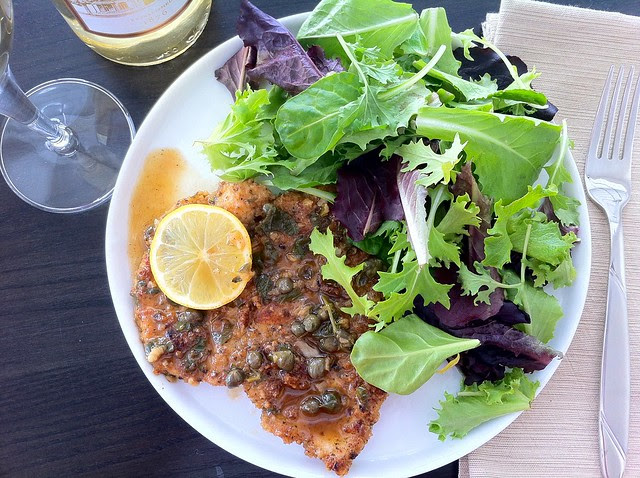 Breaded Chicken Piccata with Lemon Caper Sauce