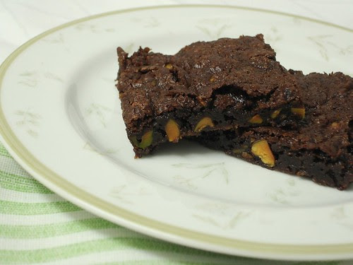 Chocolate and pistachio brownies