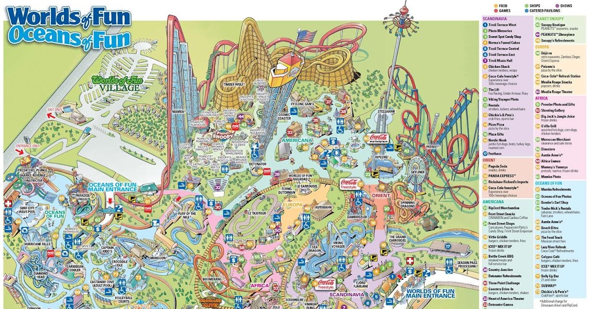 Worlds Of Fun Park Map