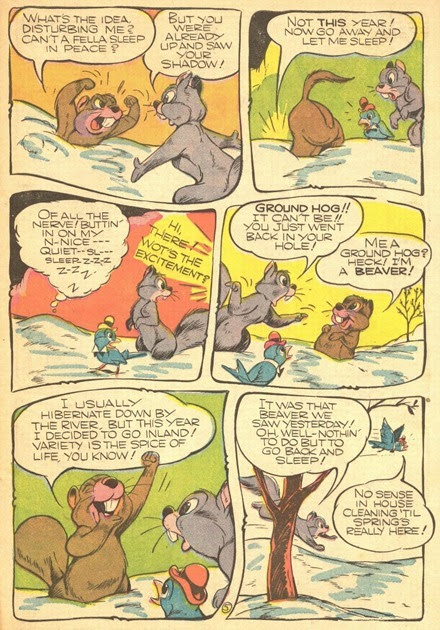 Ken Hultgren Groundhog Day 05 Cartoon birds squirrels groundhog