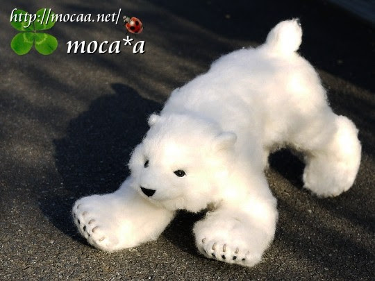 [白熊][シロクマ][モカ][テディベア][オーダーメイド][ぬいぐるみ][写真を基に][制作]