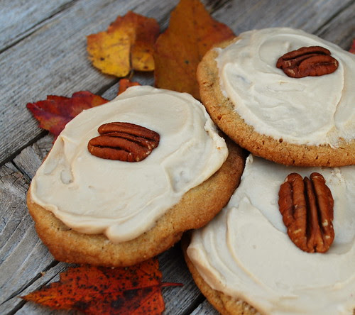 Maple Butter Pecan Cookies with Maple Frosting