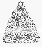 Printable Christmas tree and ornaments coloring sheet to decorate.