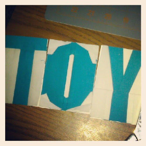 Attempting my first paper pieced letters. So far so good... Just one more to go. :)