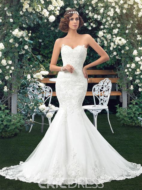 Ericdress Mermaid Lace Wedding Dress (Including the Belt Ericdress Mermaid Lace Wedding Dress (Including the Belt