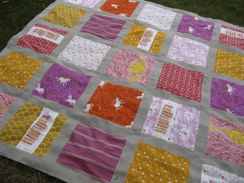 Fairytale Quilt Top from the grass