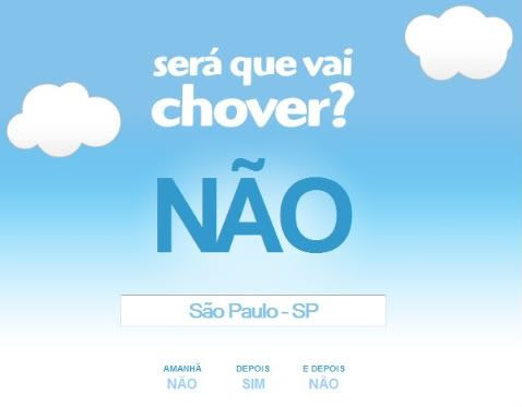 Descubra se vai chover na sua cidade.