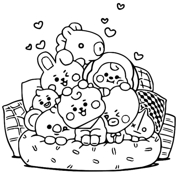 Mewarna Bt21 Kumpulan gambar untuk Belajar mewarnai Gambar Kartun