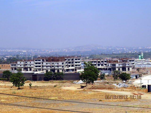 4th Avenue from the viewing point on the Patio of the Site Office - Development in the 1st Year - Kolte-Patil Life Republic Marunji, Hinjewadi - Kasarsai Road, Pune 411057