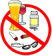 No consumir alcohol, tabaco u otras drogas