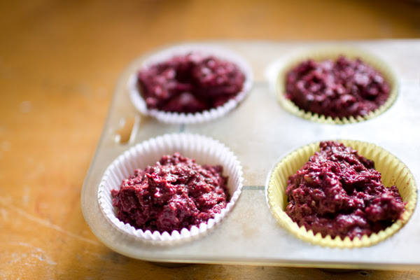 chocolate beet muffins : before