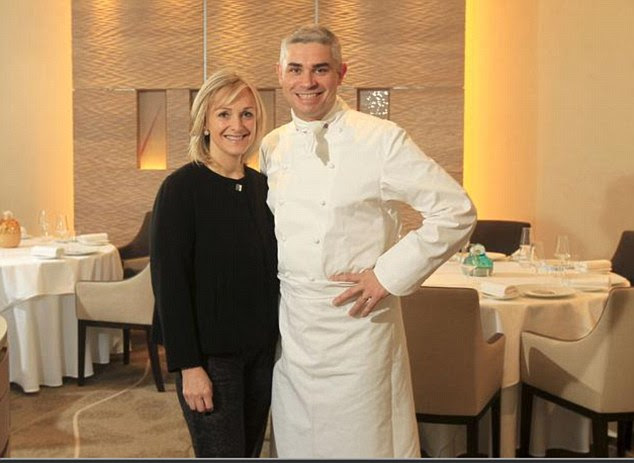 Benoit Violier and his wife Brigitte, who found her husband's body at their home following a call from a concerned friend. Mrs Violier, left, denied her husband took his own life because of money worries